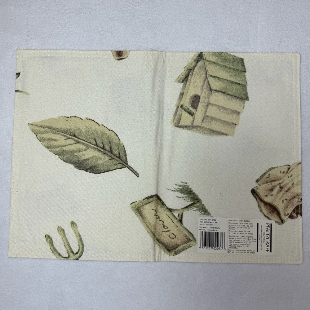 Pfaltzgraff Naturewood Placemats Set Of 4 Garden Leaves Birdhouse 12